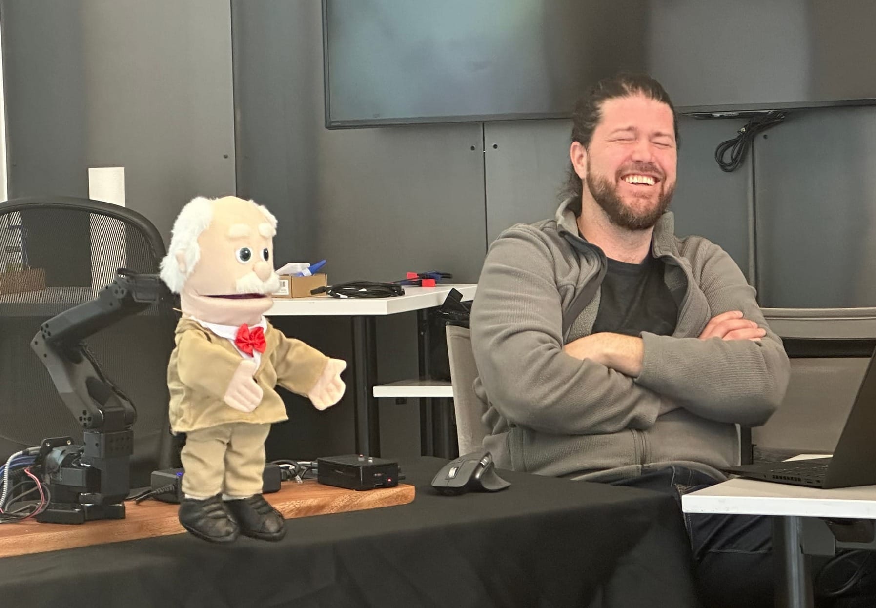 Pic of the Week: Daniel Ritchie and friend make an appearance at RMAIIG's Legal AI meeting